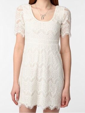 Pins & Needles White Lace Midi Dress